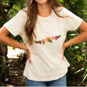 Natural Life Hand Embroidered Tee Ivory S
